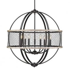 Roost 9-Light Matte Black Globe Chandelier by Golden Lighting -Golden Lighting Shop matte black golden lighting chandeliers 3170 9 blk cw 4f 1000