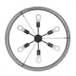 Bailey 6-Light Matte Black Drum Chandelier with Metal Chicken Wire Shade by Golden Lighting -Golden Lighting Shop matte black golden lighting chandeliers 3171 6 blk cw 4f 1000