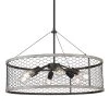 Bailey 6-Light Matte Black Drum Chandelier with Metal Chicken Wire Shade by Golden Lighting 1 Bailey 6-Light Matte Black Drum Chandelier with Metal Chicken Wire Shade by Golden Lighting -Golden Lighting Shop matte black golden lighting chandeliers 3171 6 blk cw 64 1000