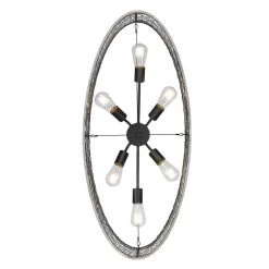 Bailey 6-Light Matte Black Linear Pendant with Metal Chicken Wire Shade by Golden Lighting -Golden Lighting Shop matte black golden lighting chandeliers 3171 lp blk cw 44 1000