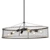 Bailey 6-Light Matte Black Linear Pendant with Metal Chicken Wire Shade by Golden Lighting