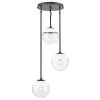 Dixon 3-Light Pendant in Black with Clear Glass and White Cap by Golden Lighting 2 Dixon 3-Light Pendant in Black with Clear Glass and White Cap by Golden Lighting -Golden Lighting Shop matte black golden lighting chandeliers 3219 3p blk wht 64 1000