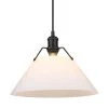 Orwell 1-Light Matte Black Standard Pendant Light with Opal Glass Shade by Golden Lighting 1 Orwell 1-Light Matte Black Standard Pendant Light with Opal Glass Shade by Golden Lighting -Golden Lighting Shop matte black golden lighting chandeliers 3306 l blk op 64 1000