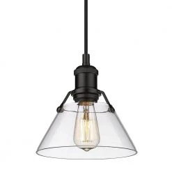 Orwell 7.5 in. 1-Light Pendant in Matte Black with Clear Glass Shade by Golden Lighting 11 Orwell 7.5 in. 1-Light Pendant in Matte Black with Clear Glass Shade by Golden Lighting -Golden Lighting Shop matte black golden lighting chandeliers 3306 s blk clr 4f 1000