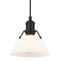 Orwell 7.5 in. 1-Light Pendant in Matte Black with Opal Glass Shade by Golden Lighting -Golden Lighting Shop matte black golden lighting chandeliers 3306 s blk op 44 1000