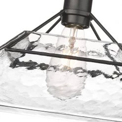 Kepler 1-Light Matte Black Standard Pendant Light with Water Glass Shade by Golden Lighting -Golden Lighting Shop matte black golden lighting chandeliers 3308 m blk wtg 44 1000