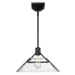 Kepler 1-Light Matte Black Standard Pendant Light with Water Glass Shade by Golden Lighting -Golden Lighting Shop matte black golden lighting chandeliers 3308 m blk wtg c3 1000