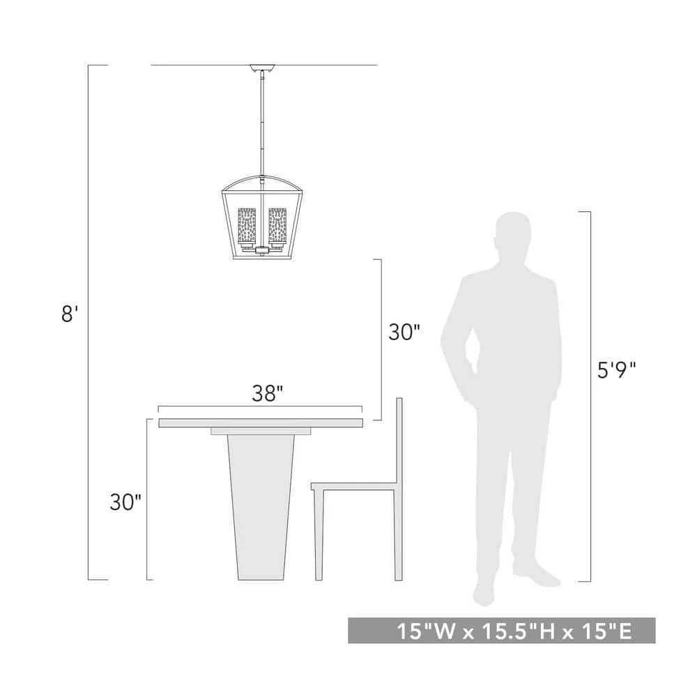 Mercer 3-Light Pendant in Matte Black with Matte Black Accents and Seeded Glass by Golden Lighting 6 Mercer 3-Light Pendant in Matte Black with Matte Black Accents and Seeded Glass by Golden Lighting - Image 4