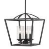 Mercer 3-Light Pendant in Matte Black with Matte Black Accents and Seeded Glass by Golden Lighting -Golden Lighting Shop matte black golden lighting chandeliers 4309 3p blk blk sd 64 1000