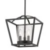 Mercer 3-Light Matte Black Mini Chandelier with Matte Black Accents and Seeded Glass by Golden Lighting -Golden Lighting Shop matte black golden lighting chandeliers 4309 m3 blk blk sd 64 1000