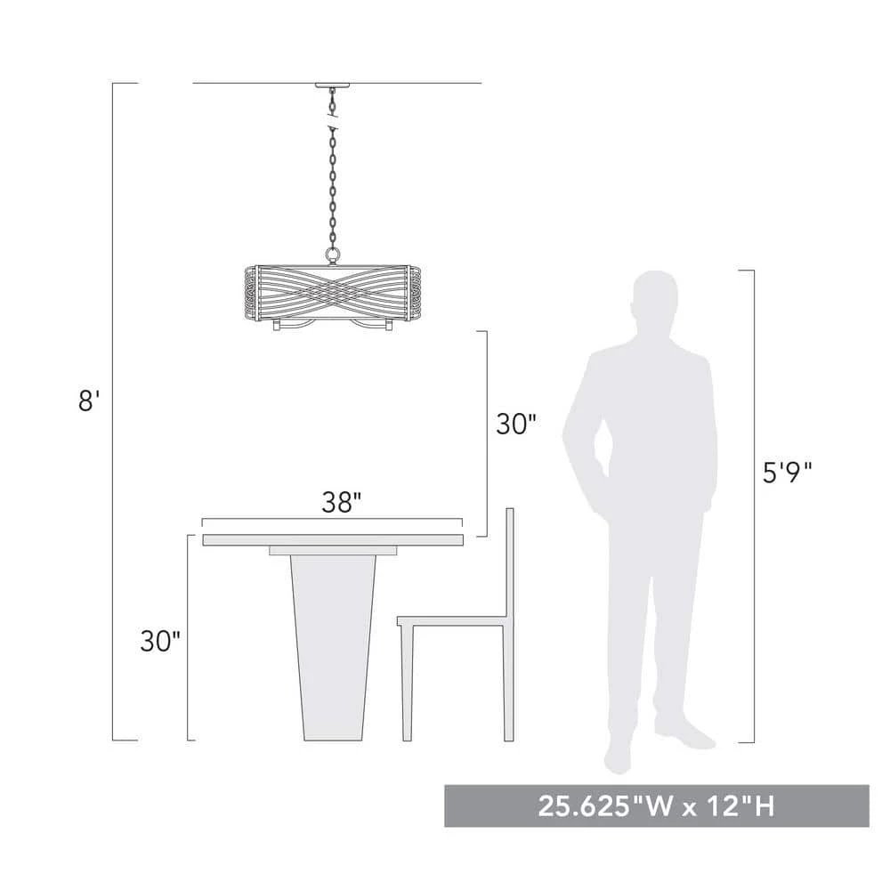 Zara 5-Light Matte Black Drum Chandelier with White Fabric Shade by Golden Lighting 9 Zara 5-Light Matte Black Drum Chandelier with White Fabric Shade by Golden Lighting - Image 7