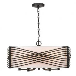 Zara 5-Light Matte Black Drum Chandelier with White Fabric Shade by Golden Lighting 11 Zara 5-Light Matte Black Drum Chandelier with White Fabric Shade by Golden Lighting -Golden Lighting Shop matte black golden lighting chandeliers 5516 5 blk mws c3 1000