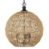Florence 3-Light Matte Black Globe Pendant with Natural Raphia Rope Shade by Golden Lighting 1 Florence 3-Light Matte Black Globe Pendant with Natural Raphia Rope Shade by Golden Lighting -Golden Lighting Shop matte black golden lighting chandeliers 6933 3p blk nr 64 1000