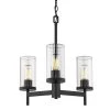 Winslett 3-Light Matte Black Wagon Wheel Chandelier by Golden Lighting