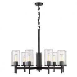 Winslett 9-Light Matte Black Wagon Wheel Chandelier by Golden Lighting 11 Winslett 9-Light Matte Black Wagon Wheel Chandelier by Golden Lighting -Golden Lighting Shop matte black golden lighting chandeliers 7011 9 blk clr 1f 1000