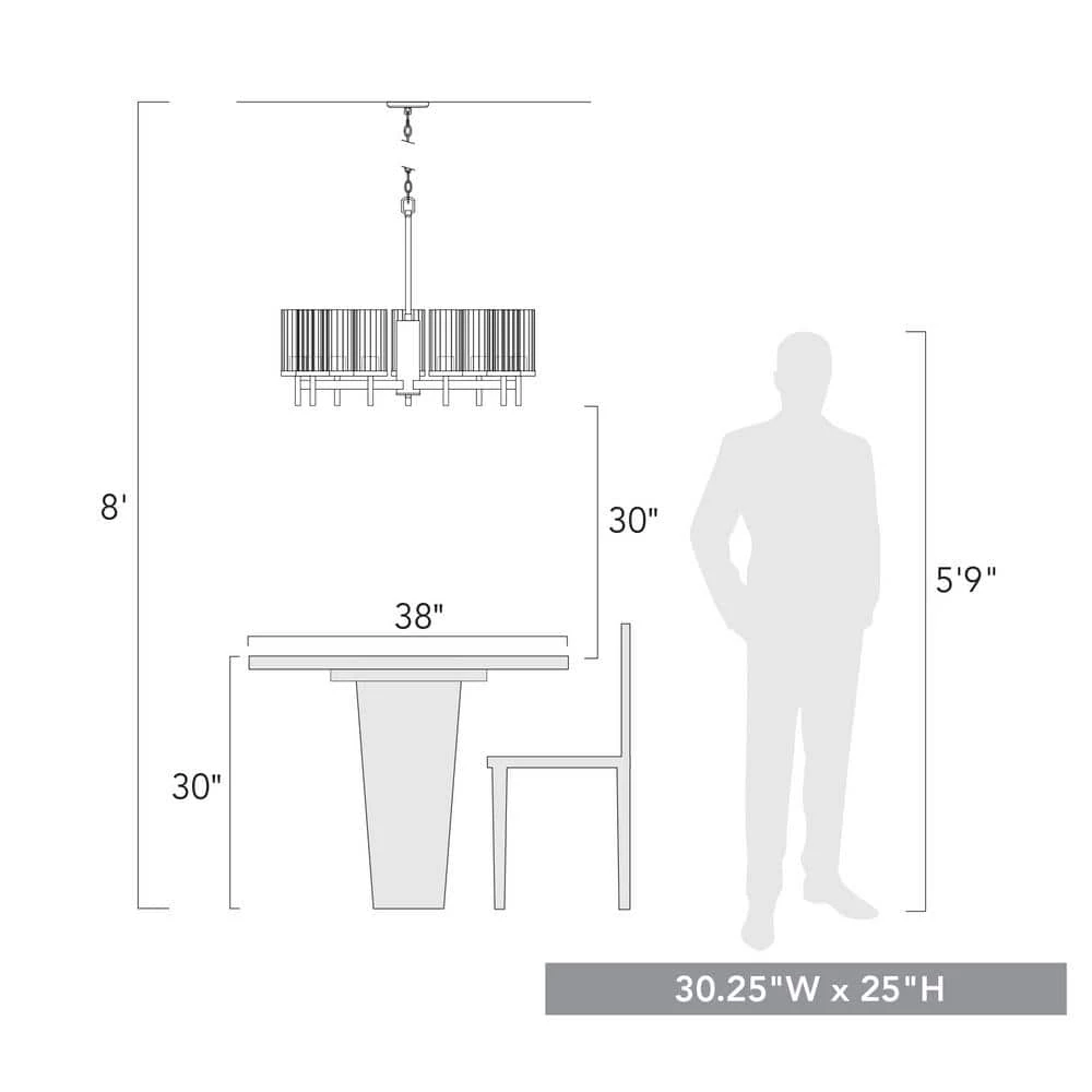 Winslett 9-Light Matte Black Wagon Wheel Chandelier by Golden Lighting 8 Winslett 9-Light Matte Black Wagon Wheel Chandelier by Golden Lighting - Image 6