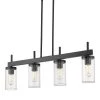 Winslett 4-Light Matte Black Linear Pendant by Golden Lighting -Golden Lighting Shop matte black golden lighting chandeliers 7011 lp blk clr 64 1000