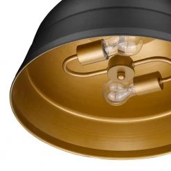 Rebel 2-Light Matte Black Hanging Barn Light Pendant by Golden Lighting -Golden Lighting Shop matte black golden lighting chandeliers 7313 l blk 1f 1000