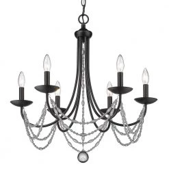 Mirabella 6-Light Matte Black Chandelier by Golden Lighting
