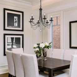 Mirabella 6-Light Matte Black Chandelier by Golden Lighting -Golden Lighting Shop matte black golden lighting chandeliers 7644 6 blk fa 1000