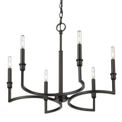 Ellyn 6-Light Matte Black Starburst Chandelier by Golden Lighting 11 Ellyn 6-Light Matte Black Starburst Chandelier by Golden Lighting -Golden Lighting Shop matte black golden lighting chandeliers 8209 6 blk 1f 1000