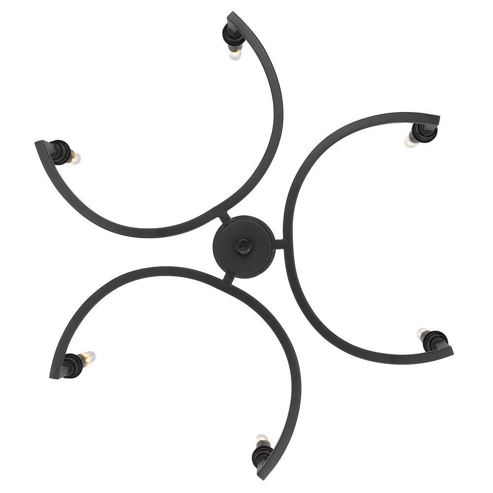 Ellyn 6-Light Matte Black Starburst Chandelier by Golden Lighting 7 Ellyn 6-Light Matte Black Starburst Chandelier by Golden Lighting - Image 5