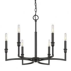 Ellyn 6-Light Matte Black Starburst Chandelier by Golden Lighting 10 Ellyn 6-Light Matte Black Starburst Chandelier by Golden Lighting -Golden Lighting Shop matte black golden lighting chandeliers 8209 6 blk 4f 1000