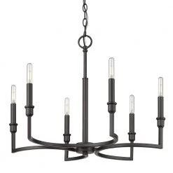 Ellyn 6-Light Matte Black Starburst Chandelier by Golden Lighting