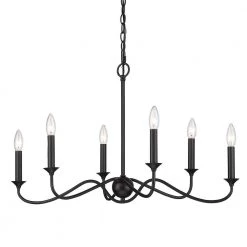 Tierney 6-Light Matte Black Pendant Light by Golden Lighting 12 Tierney 6-Light Matte Black Pendant Light by Golden Lighting -Golden Lighting Shop matte black golden lighting chandeliers 8316 lp blk 1f 1000