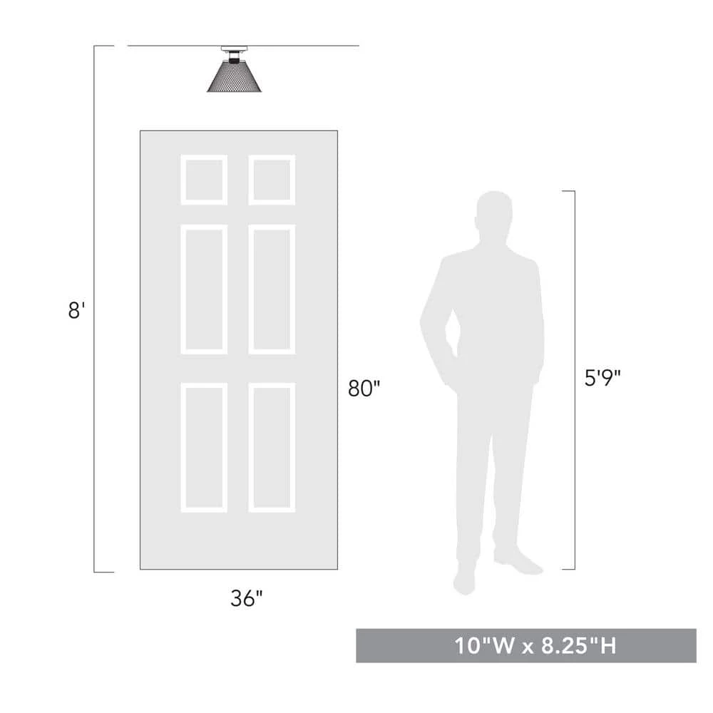 Carver 10 in. 1-Light Matte Black Semi-Flush Mount by Golden Lighting 5 Carver 10 in. 1-Light Matte Black Semi-Flush Mount by Golden Lighting - Image 3