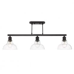 Carver 35.5 in. 3-Light Matte Black Semi-Flush Mount by Golden Lighting 8 Carver 35.5 in. 3-Light Matte Black Semi-Flush Mount by Golden Lighting -Golden Lighting Shop matte black golden lighting flush mount lights 0305 3sf blk clr c3 1000