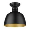 Holmes 9 in. 1-Light Matte Black Flush Mount with Matte Black Shade by Golden Lighting -Golden Lighting Shop matte black golden lighting flush mount lights 0316 fm blk 64 1000