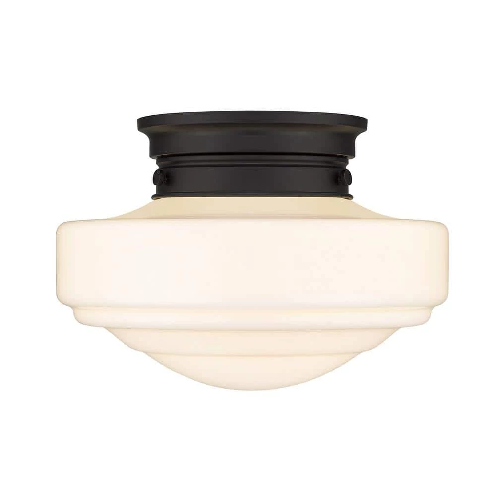 Ingalls 12 in. 1-Light Matte Black Semi-Flush Mount by Golden Lighting 4 Ingalls 12 in. 1-Light Matte Black Semi-Flush Mount by Golden Lighting - Image 2
