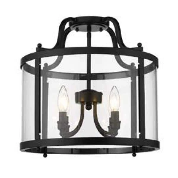 Payton 16 in. 4-Light Matte Black Semi-Flush Mount by Golden Lighting 5 Payton 16 in. 4-Light Matte Black Semi-Flush Mount by Golden Lighting - Image 3