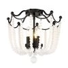 Tiara 13.75 in. Matte Black Semi-Flush Mount with Beaded Shade by Golden Lighting 2 Tiara 13.75 in. Matte Black Semi-Flush Mount with Beaded Shade by Golden Lighting -Golden Lighting Shop matte black golden lighting flush mount lights 1888 sf blk fcb 64 1000