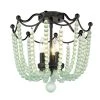 Tiara 13.75 in. Matte Black Semi-Flush Mount with Beaded Shade by Golden Lighting -Golden Lighting Shop matte black golden lighting flush mount lights 1888 sf blk scb 64 1000