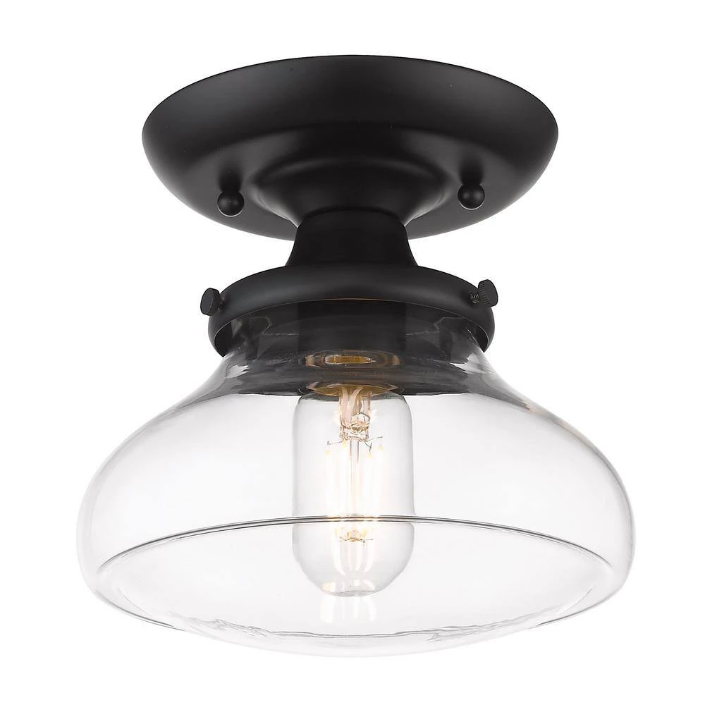 Smyth 12 in. 3-Lights Matte Black Semi-Flush Mount by Golden Lighting 4 Smyth 12 in. 3-Lights Matte Black Semi-Flush Mount by Golden Lighting - Image 2