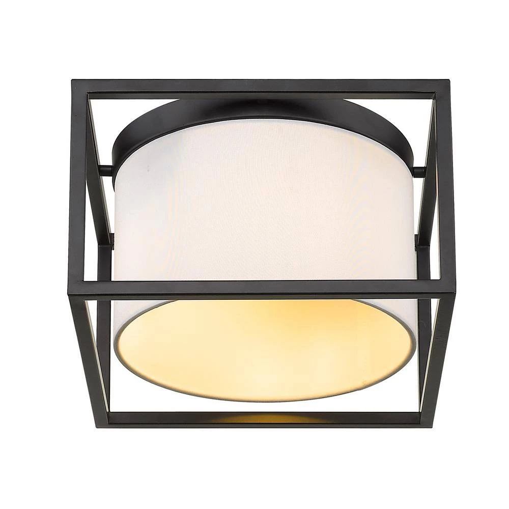 Manhattan 7.625 in. 2-Light Matte Black Flush Mount by Golden Lighting 6 Manhattan 7.625 in. 2-Light Matte Black Flush Mount by Golden Lighting - Image 4
