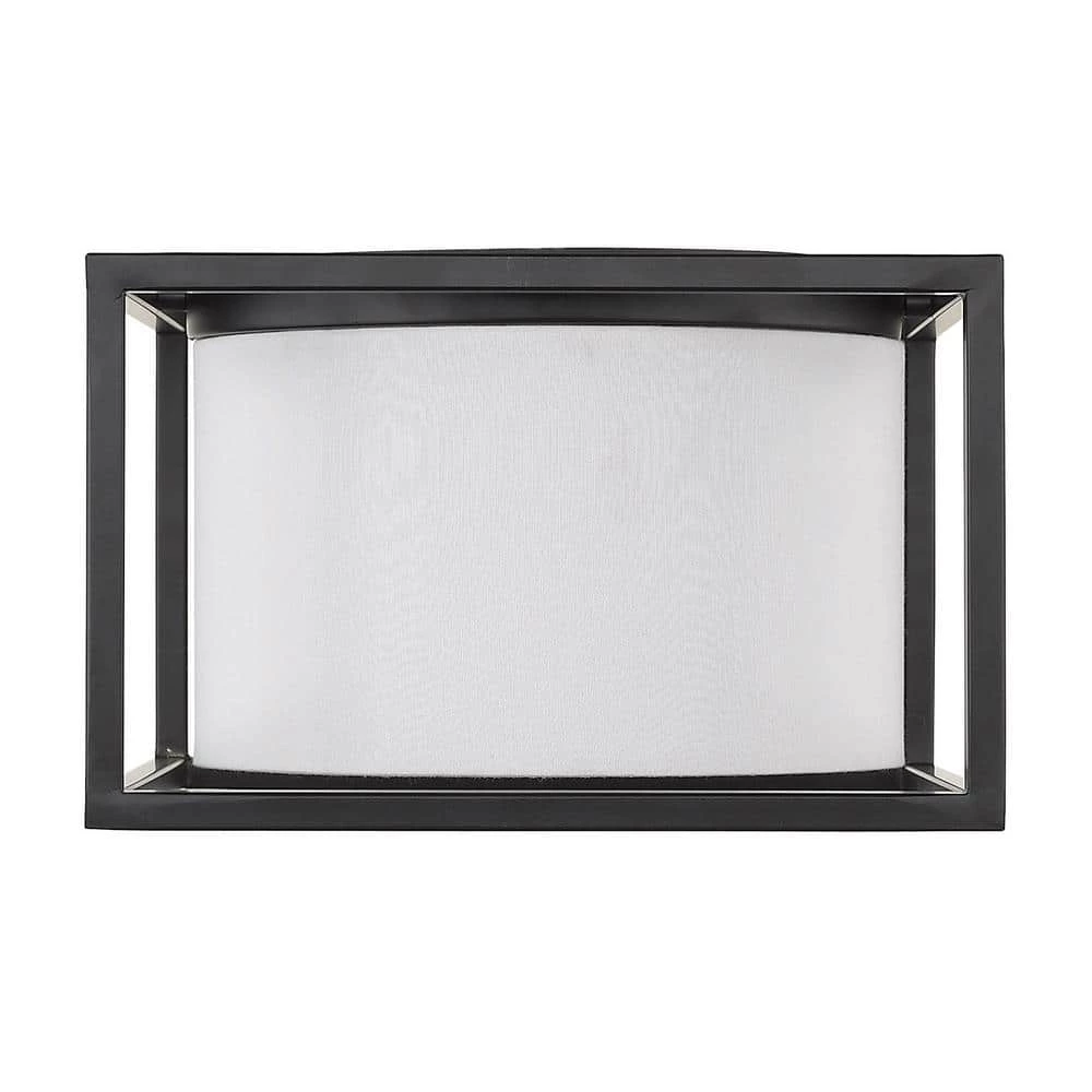 Manhattan 7.625 in. 2-Light Matte Black Flush Mount by Golden Lighting 3 Manhattan 7.625 in. 2-Light Matte Black Flush Mount by Golden Lighting