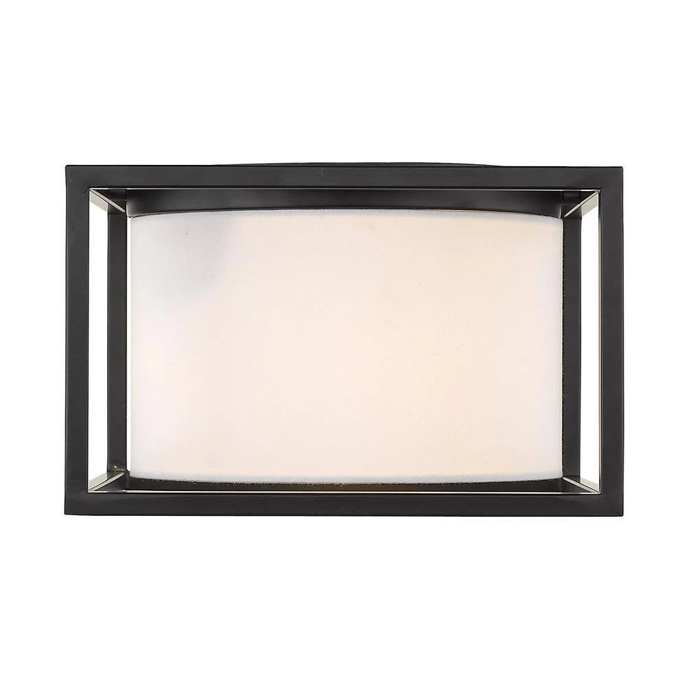 Manhattan 7.625 in. 2-Light Matte Black Flush Mount by Golden Lighting 4 Manhattan 7.625 in. 2-Light Matte Black Flush Mount by Golden Lighting - Image 2