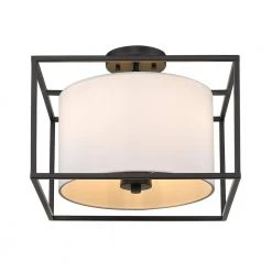 Manhattan 11.625 in. 3-Light Matte Black Semi-Flush Mount by Golden Lighting 11 Manhattan 11.625 in. 3-Light Matte Black Semi-Flush Mount by Golden Lighting -Golden Lighting Shop matte black golden lighting flush mount lights 2243 sf blk mws 1f 1000