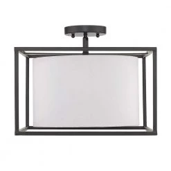 Manhattan 11.625 in. 3-Light Matte Black Semi-Flush Mount by Golden Lighting 10 Manhattan 11.625 in. 3-Light Matte Black Semi-Flush Mount by Golden Lighting -Golden Lighting Shop matte black golden lighting flush mount lights 2243 sf blk mws 4f 1000