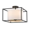 Manhattan 11.625 in. 3-Light Matte Black Semi-Flush Mount by Golden Lighting -Golden Lighting Shop matte black golden lighting flush mount lights 2243 sf blk mws 64 1000
