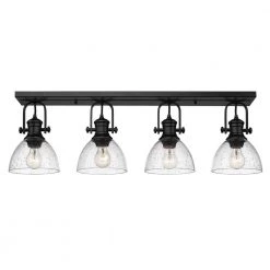Hines 34.5 in. 4-Light Matte Black Semi-Flush Mount by Golden Lighting
