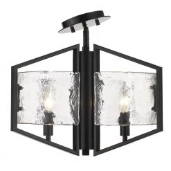 Varsha 16.75 in. 3-Light Matte Black Semi-Flush Mount by Golden Lighting 9 Varsha 16.75 in. 3-Light Matte Black Semi-Flush Mount by Golden Lighting -Golden Lighting Shop matte black golden lighting flush mount lights 3162 sf blk hwg 4f 1000