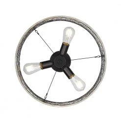 Bailey 17.5 in. 3-Light Matte Black Semi-Flush Mount by Golden Lighting -Golden Lighting Shop matte black golden lighting flush mount lights 3171 3sf blk cw 4f 1000