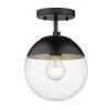 Dixon 10.5 in. 1-Light Matte Black Semi-Flush Mount by Golden Lighting 1 Dixon 10.5 in. 1-Light Matte Black Semi-Flush Mount by Golden Lighting -Golden Lighting Shop matte black golden lighting flush mount lights 3219 sf blk blk 64 1000