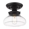 Nash 8 in. 1-Light Matte Black Semi-Flush Mount by Golden Lighting -Golden Lighting Shop matte black golden lighting flush mount lights 3419 sf blk clr 64 1000