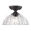 Audra 11.75 in. 1-Light Matte Black Semi-Flush Mount with Clear Glass Shade by Golden Lighting 2 Audra 11.75 in. 1-Light Matte Black Semi-Flush Mount with Clear Glass Shade by Golden Lighting -Golden Lighting Shop matte black golden lighting flush mount lights 6952 sf blk clr 64 1000