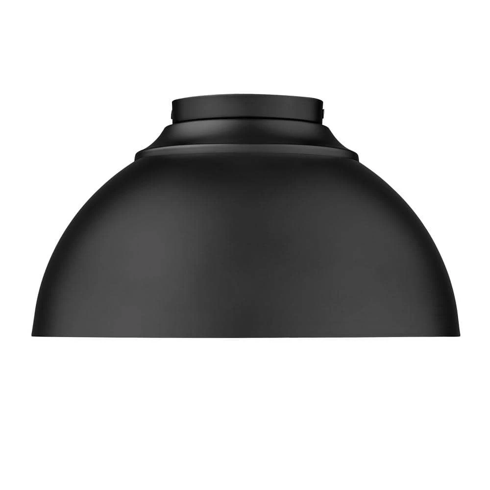 Zoey 13.75 in. 3-Light Matte Black Flush Mount by Golden Lighting 4 Zoey 13.75 in. 3-Light Matte Black Flush Mount by Golden Lighting - Image 2